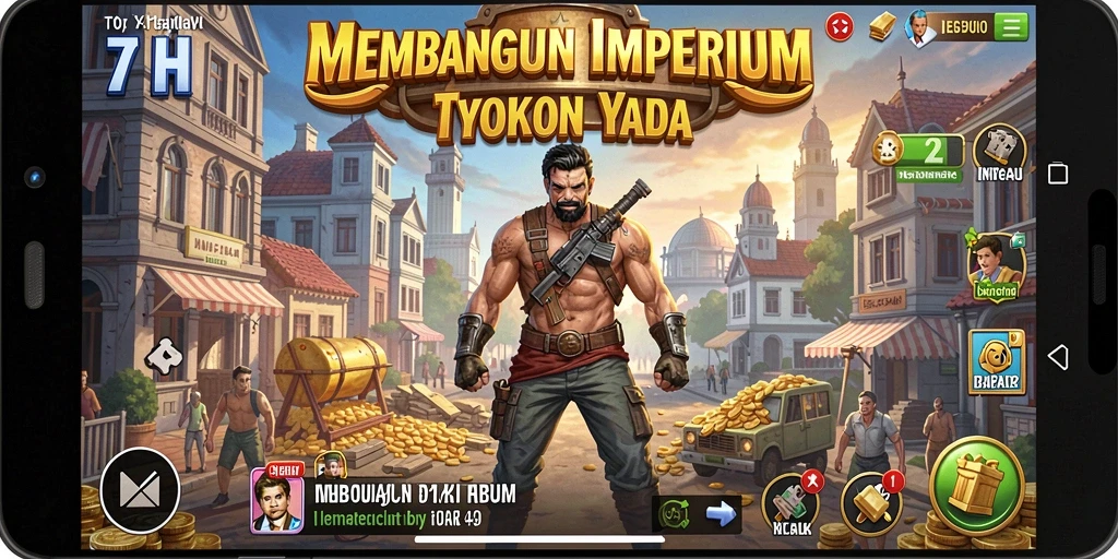 Screenshot gameplay 71H menampilkan pengelolaan bisnis Tycoon yang mendalam.