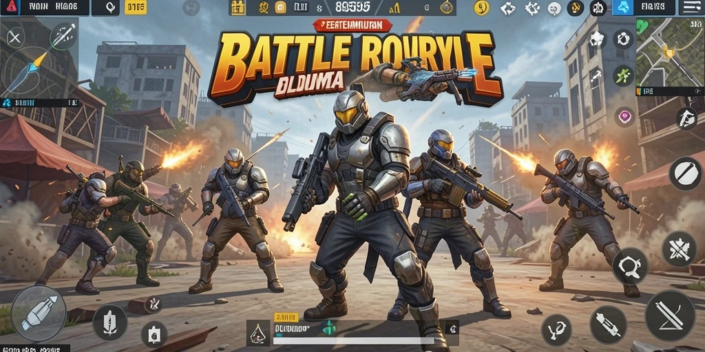 Screenshot 8055 menampilkan aksi seru pertempuran Battle Royale.