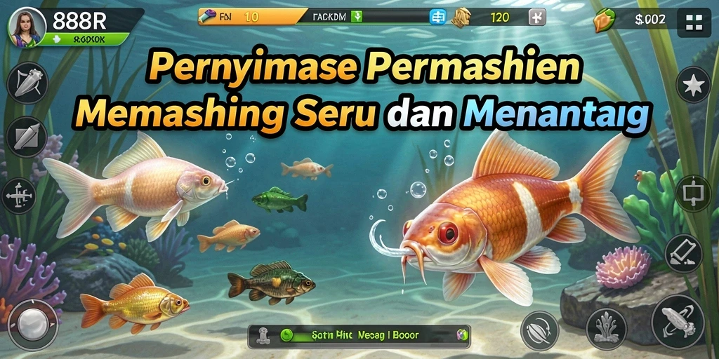 Gameplay 888R yang menampilkan aksi memancing yang mendebarkan.