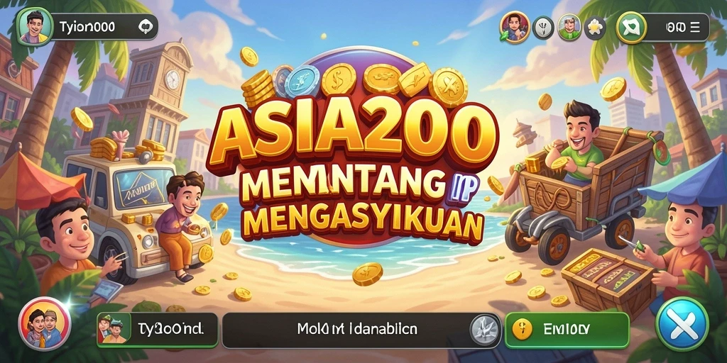 Tangkapan layar utama game ASIA200 yang menunjukkan gameplay Tycoon yang mendebarkan.