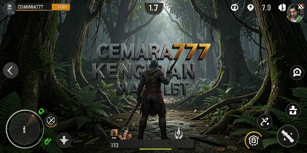 Tampilan gameplay menyeramkan di hutan mistis.