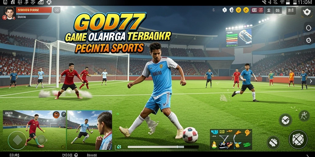 Screenshot GOD77 menampilkan penggemar olahraga yang bersaing di lapangan.