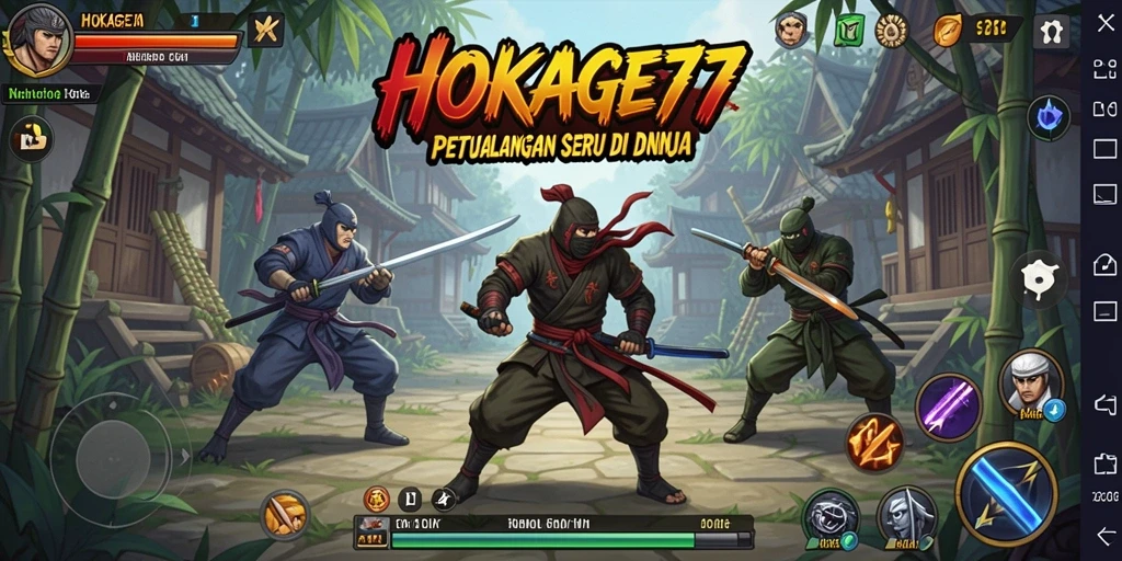 Screenshot gameplay HOKAGE77 yang menampilkan aksi petualangan seru.
