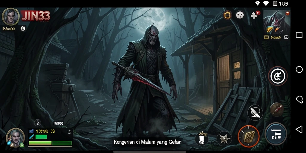 Gameplay menegangkan dengan makhluk menyeramkan di kegelapan.