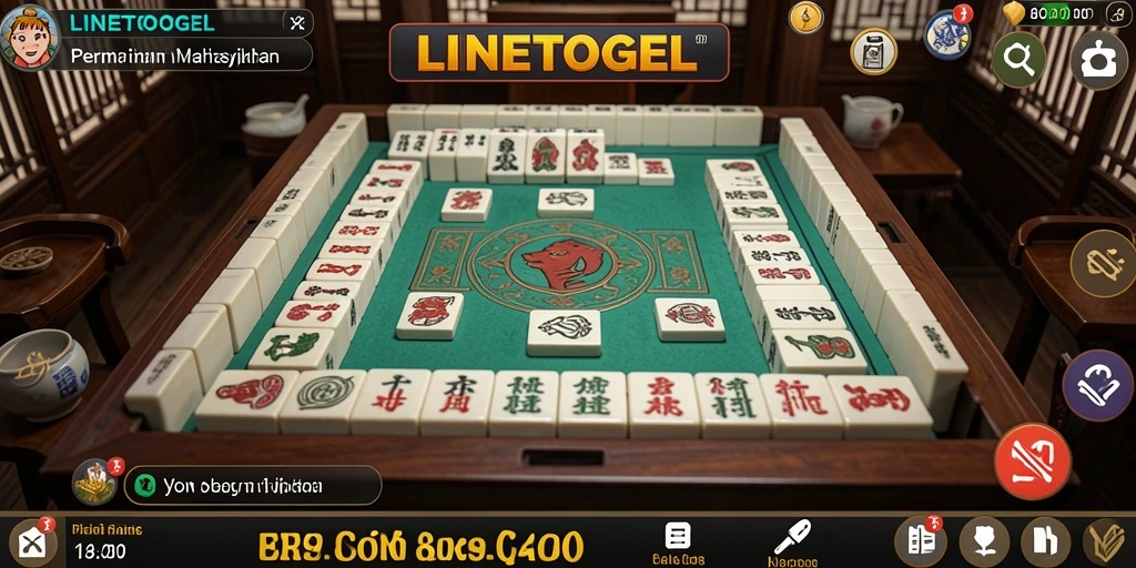 Tampilan gameplay menarik dari LINETOGEL dengan elemen Mahjong.