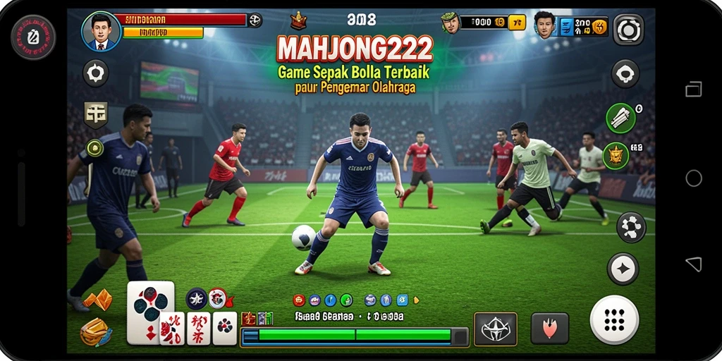 Tangkapan layar dari gameplay seru <strong>MAHJONG222</strong> di lapangan sepak bola.