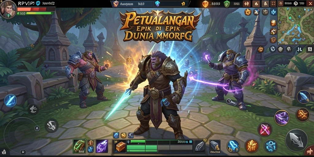 Gameplay RPVIP2 yang seru dengan aksi pertarungan yang mendebarkan.