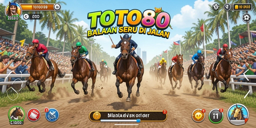 Screenshot utama TOTO80 menampilkan aksi balapan mendebarkan.